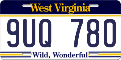 WV license plate 9UQ780