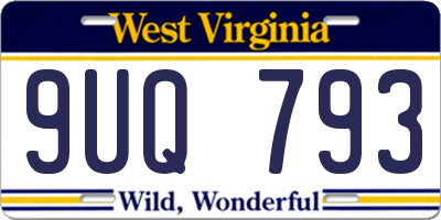 WV license plate 9UQ793