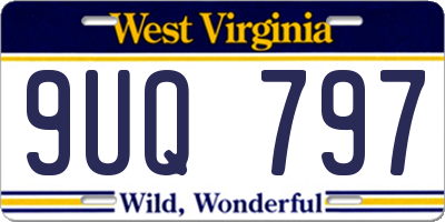 WV license plate 9UQ797