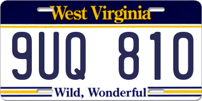 WV license plate 9UQ810