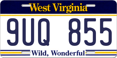 WV license plate 9UQ855