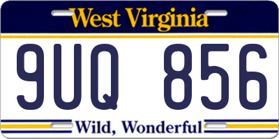 WV license plate 9UQ856