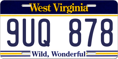 WV license plate 9UQ878
