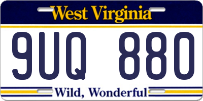 WV license plate 9UQ880
