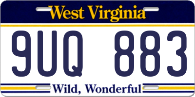 WV license plate 9UQ883