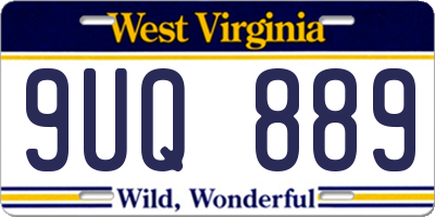 WV license plate 9UQ889