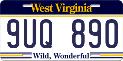 WV license plate 9UQ890