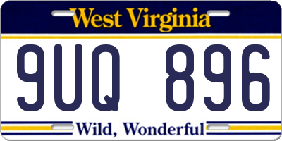 WV license plate 9UQ896