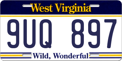 WV license plate 9UQ897