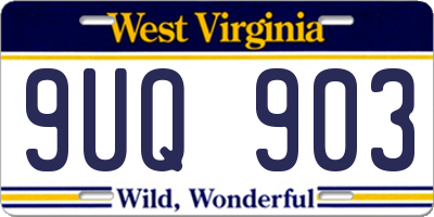 WV license plate 9UQ903