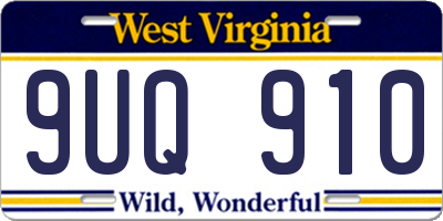 WV license plate 9UQ910