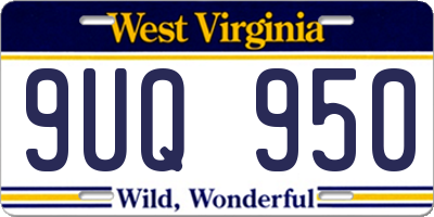 WV license plate 9UQ950