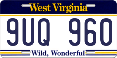 WV license plate 9UQ960
