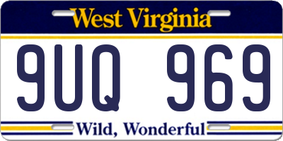 WV license plate 9UQ969