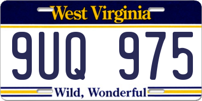 WV license plate 9UQ975