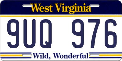 WV license plate 9UQ976