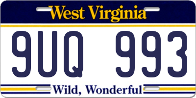 WV license plate 9UQ993