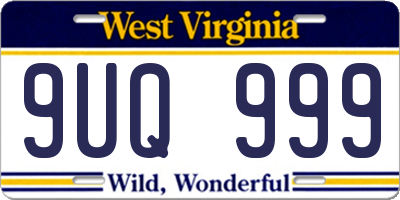 WV license plate 9UQ999