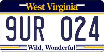 WV license plate 9UR024