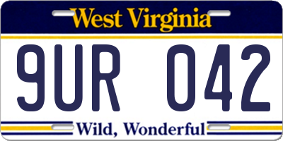 WV license plate 9UR042