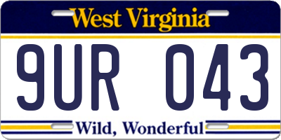 WV license plate 9UR043