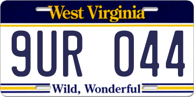 WV license plate 9UR044