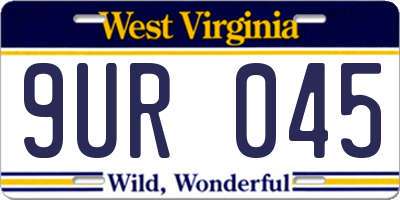 WV license plate 9UR045