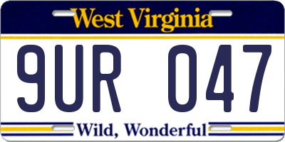 WV license plate 9UR047