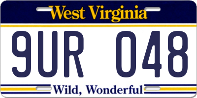 WV license plate 9UR048