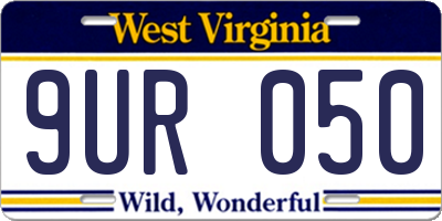 WV license plate 9UR050
