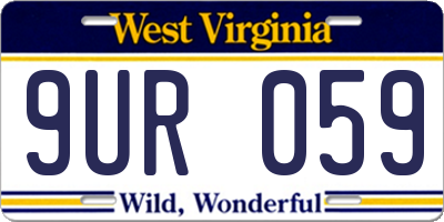 WV license plate 9UR059