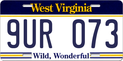 WV license plate 9UR073