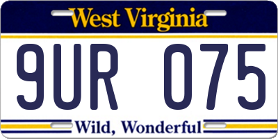 WV license plate 9UR075