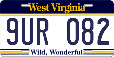 WV license plate 9UR082