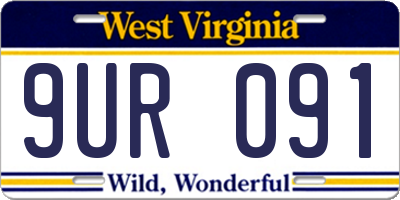 WV license plate 9UR091