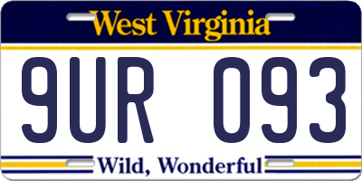 WV license plate 9UR093