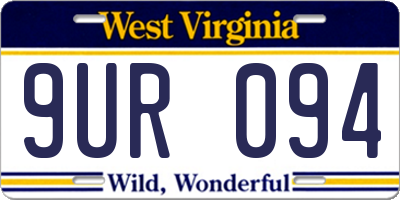 WV license plate 9UR094