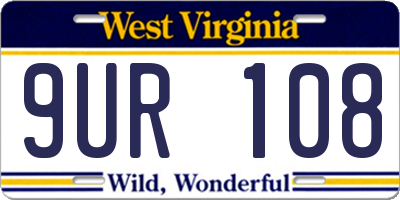 WV license plate 9UR108