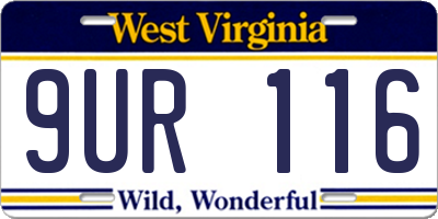 WV license plate 9UR116