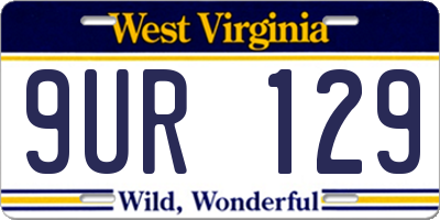 WV license plate 9UR129