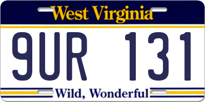 WV license plate 9UR131