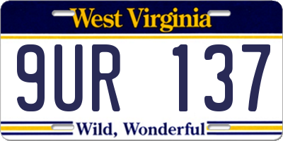 WV license plate 9UR137