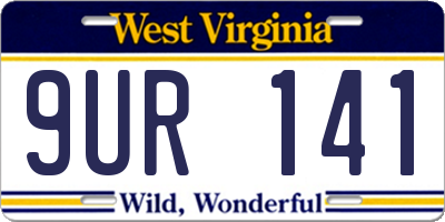 WV license plate 9UR141