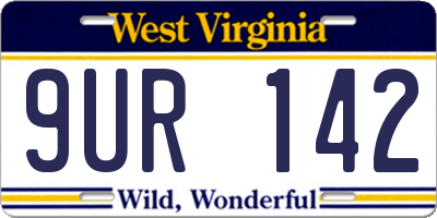 WV license plate 9UR142
