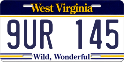 WV license plate 9UR145