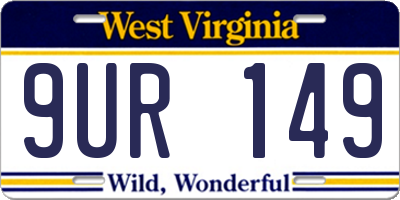 WV license plate 9UR149
