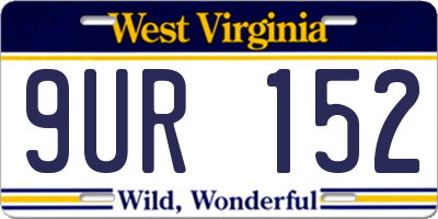 WV license plate 9UR152