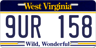 WV license plate 9UR158