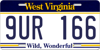WV license plate 9UR166