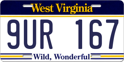 WV license plate 9UR167